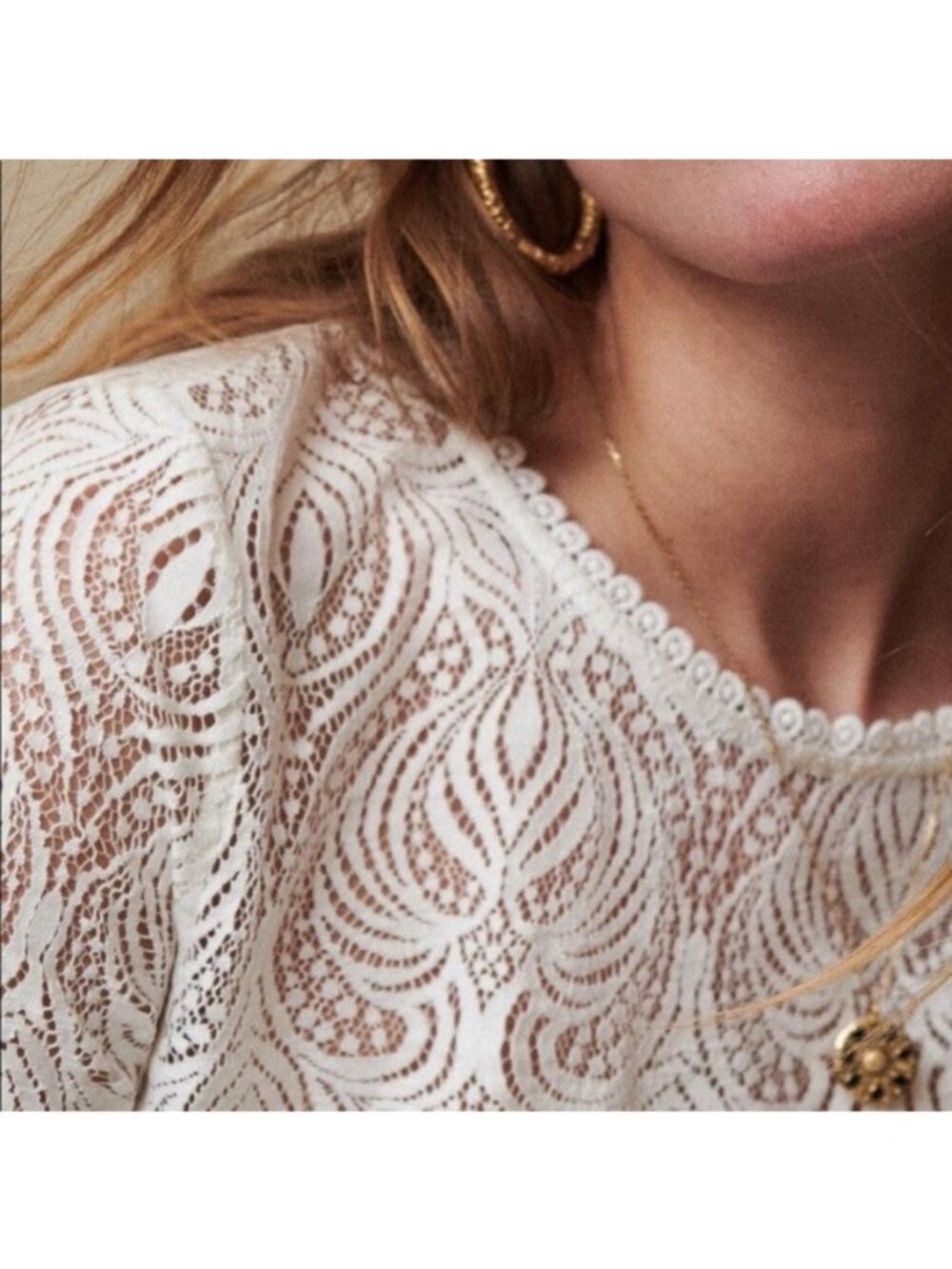 💕SEZANE💕 Cyrielle Blouse ~ Ecru 34 NWOT - Picture 4 of 16